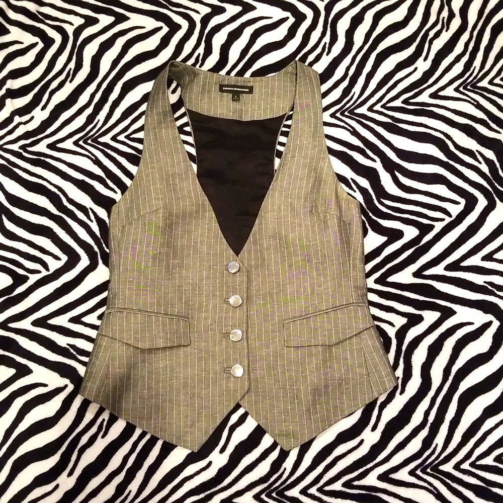 Express grey Pinstripe Vest